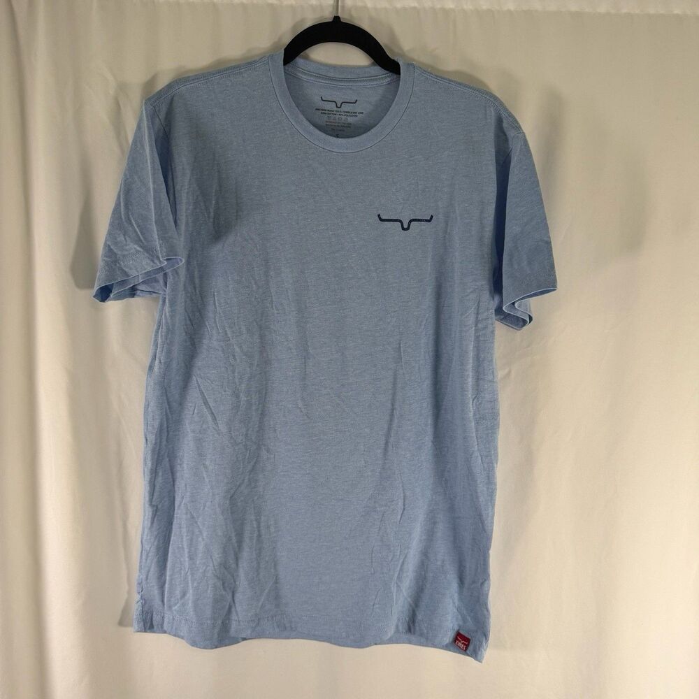 Kimes Ranch Shirt Men's Small Blue Short Sleeve Crew Neck Cotton Blend